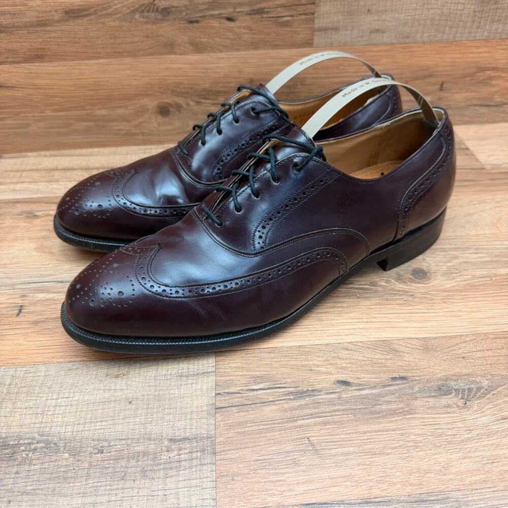 Johnston Murphy Optima Burgundy Men's 9D Brown Wingtip Oxford Shoes